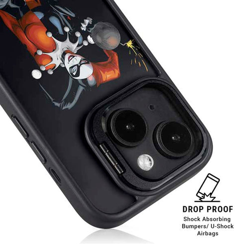 DC Comics Harley Quinn Playfull Pose iPhone 15 Kickstand Case